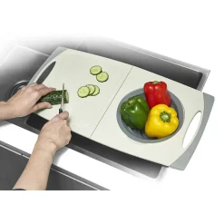 Discount Planche à découper avec passoire rétractable silicone 56x29,5cm Préparation Culinaire