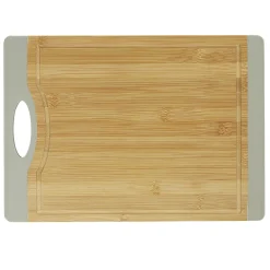 New Planche à découper bambou bord silicone gris Préparation Culinaire