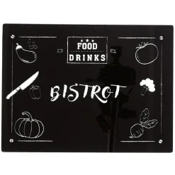 Clearance Planche à découper en verre design fruits et légumes noir et blanc Préparation Culinaire