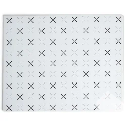 Best Planche à découper en verre blanc motif noir - 38x30cm Préparation Culinaire