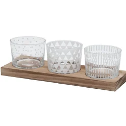 Outlet Planche bois apéritif avec 3 coupelles Vaisselle Et Accessoires De Table