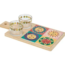 Best Planche de présentation apéritif bambou avec 2 ramequins 32x17x1cm Préparation Culinaire