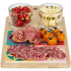 Best Planche de présentation apéritif bambou avec 2 ramequins 32x17x1cm Préparation Culinaire
