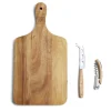Planche de présentation avec couteau et tire-bouchon acacia 37x19cm|Gifi Sale
