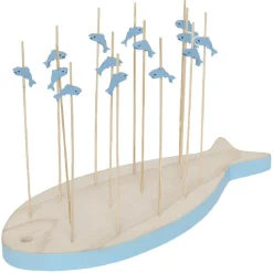 Planche support à pics apéritifs en bois forme poisson|Gifi Sale