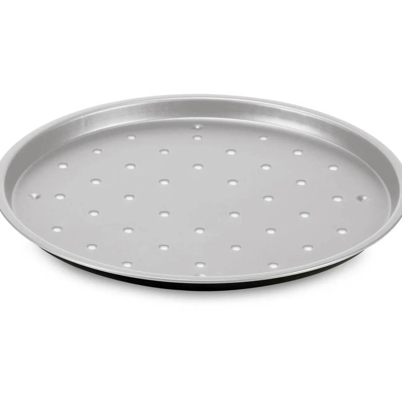 Plaque à pizza antiadhésive ronde Happy Hour gris noir Cuisson