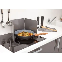 Discount Plaque anti projections 3 volets noir carbone Cuisson