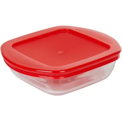 Best Plat à four carré en verre couvercle plastique Cuisson