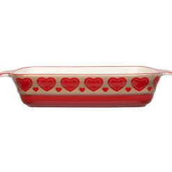 Sale Plat à four design coeur rouge Cuisson