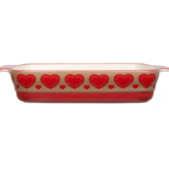 Plat à four design coeur rouge Cuisson