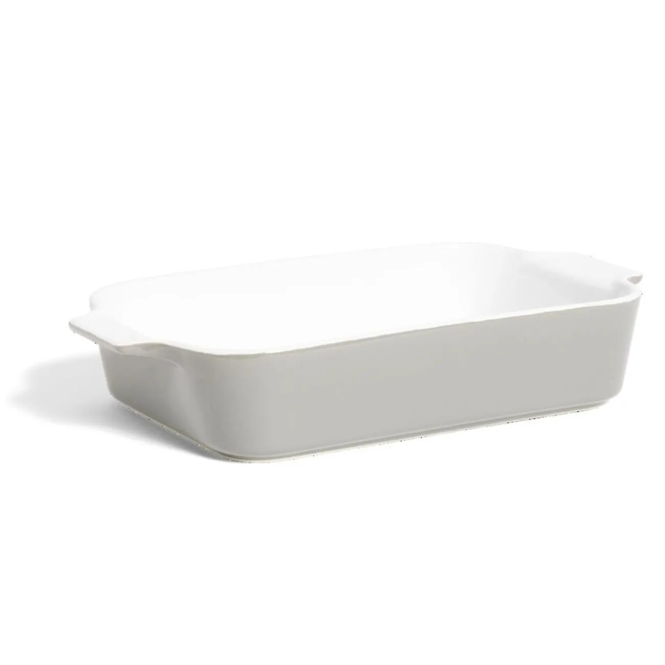 Best Plat à four en grès blanc et gris foncé 31x17xH6,2cm Cuisson