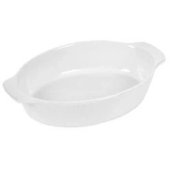 Sale Plat à four ovale céramique blanc Cuisson