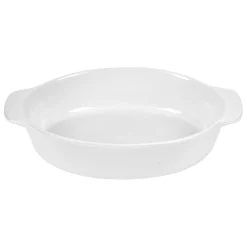 Sale Plat à four ovale céramique blanc Cuisson