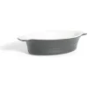 Sale Plat à four ovale en céramique noir 13,5x17xH5cm Cuisson