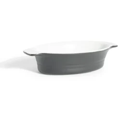 Sale Plat à four ovale en céramique noir 13,5x17xH5cm Cuisson
