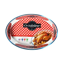 Plat à four ovale en verre extra résistant Cuisson