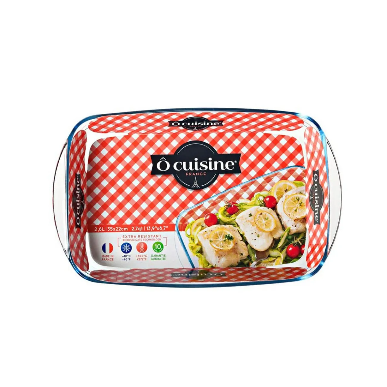 Plat à four rectangle verre Cuisson