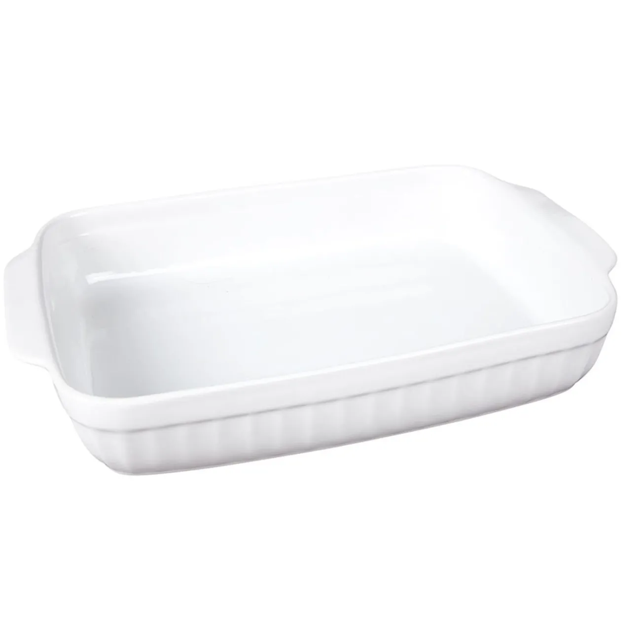 Plat à four rectangulaire en céramique blanc 36x24,2xH.6,2 cm Cuisson