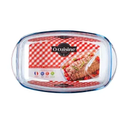 Plat à four rectangulaire transparent 6,5 L Cuisson