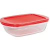 Clearance Plat à four rectangulaire en verre couvercle plastique Cuisson