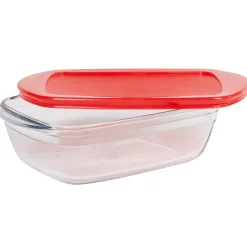 Clearance Plat à four rectangulaire en verre couvercle plastique Cuisson