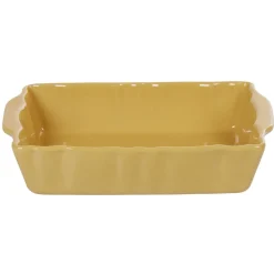 Outlet Plat à four rectangulaire jaune moutarde en grès Cuisson