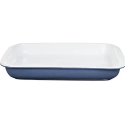 New Plat à four rectangulaire bleu et blanc Cuisson