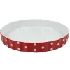 Discount Plat à four rond rouge à pois blancs Cuisson