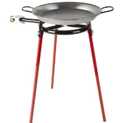 Clearance Plat à paella ø 40 cm avec réchaud gaz et trépied H66 cm Cuisson