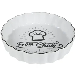 Best Plat à tarte blanc motif toque noire "From Chief" Cuisson