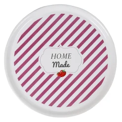 Plat à tarte céramique blanc rayure rouge|Gifi Hot