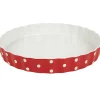Clearance Plat à tarte rouge à pois blancs Cuisson