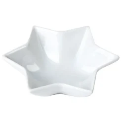 Plat apéritif porcelaine blanc 10x10xH.3,5 cm|Gifi Discount