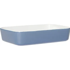 Plat cuisson rectangulaire exterieur bleu interieur blanc 1L 2L x2 Cuisson