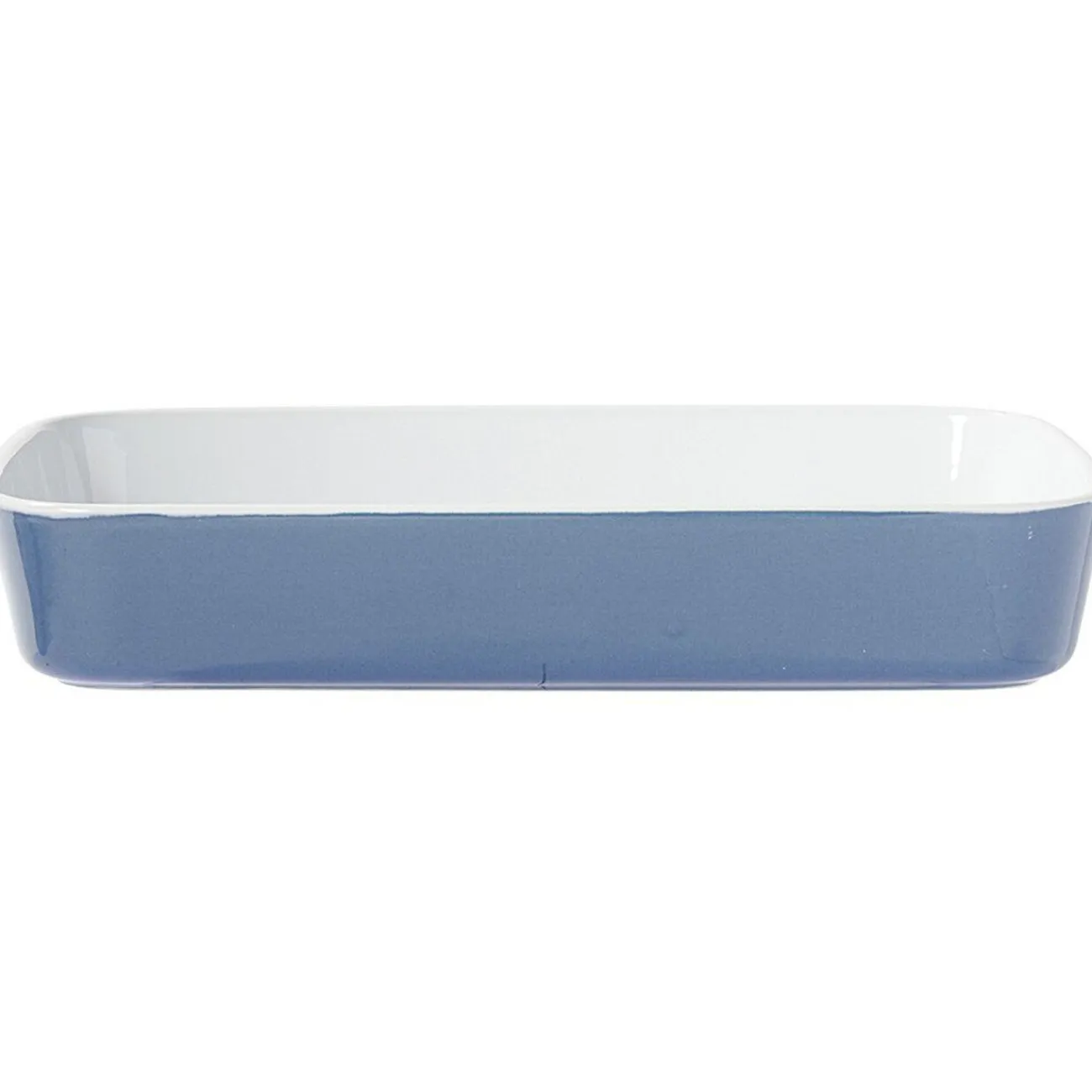 Plat cuisson rectangulaire exterieur bleu interieur blanc 1L 2L x2 Cuisson
