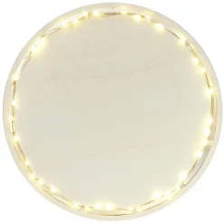 Hot Plat de présentation à LED Ø26,5cm bois beige Préparation Culinaire