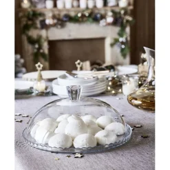Plat de présentation avec cloche Ø32cm verre transparent|Gifi