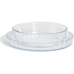 Plat en verre borosilicate x2 - Ø22,6cm et Ø27cm Cuisson