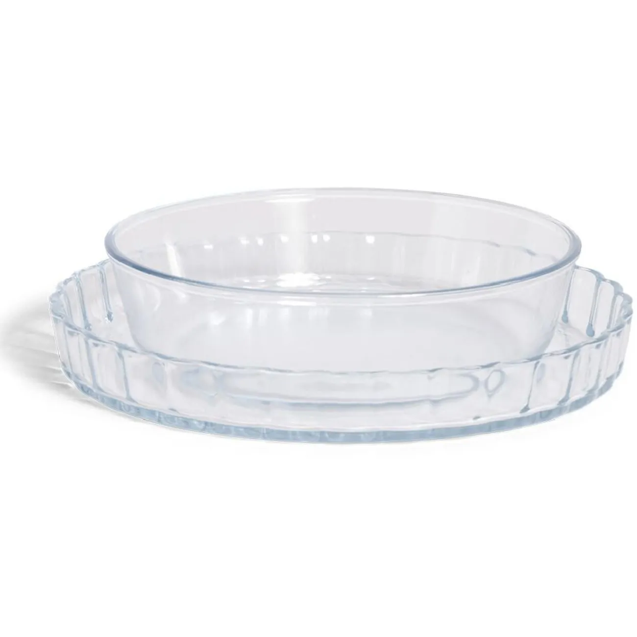 Plat en verre borosilicate x2 - Ø22,6cm et Ø27cm Cuisson