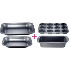 Outlet Plat gris carbone en métal x4 Cuisson