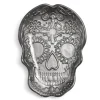 Plat Halloween tête de mort mexicaine en verre noir 15x11xH2cm Vaisselle Et Accessoires De Table