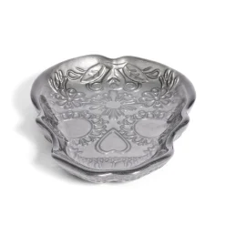 Plat Halloween tête de mort mexicaine en verre noir 15x11xH2cm Vaisselle Et Accessoires De Table