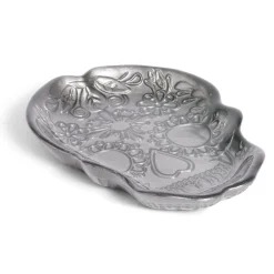 Plat Halloween tête de mort mexicaine en verre noir 15x11xH2cm Vaisselle Et Accessoires De Table