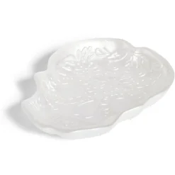 Plat Halloween tête de mort mexicaine en verre blanc 15x11xH2cm|Gifi New