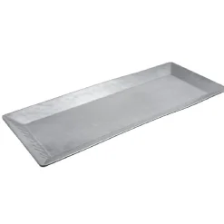 Hot Plat rectangulaire argenté noir martelé Cuisson