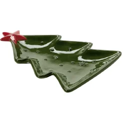 Plat service sapin en céramique vert|Gifi Discount