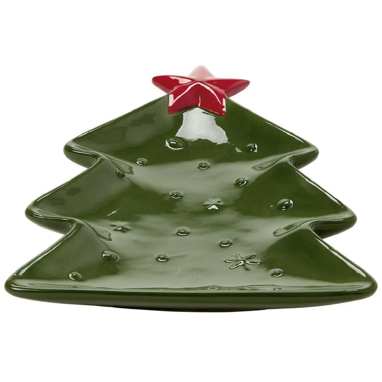 Plat service sapin en céramique vert|Gifi Discount