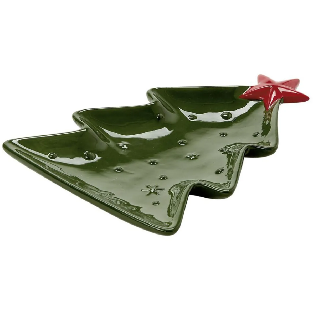 Plat service sapin en céramique vert|Gifi Discount