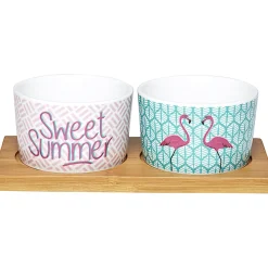 Plateau + 2 coupelles apéritif motif flamant rose|Gifi Hot