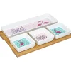 Plateau + 4 coupelles motif flamant rose|Gifi